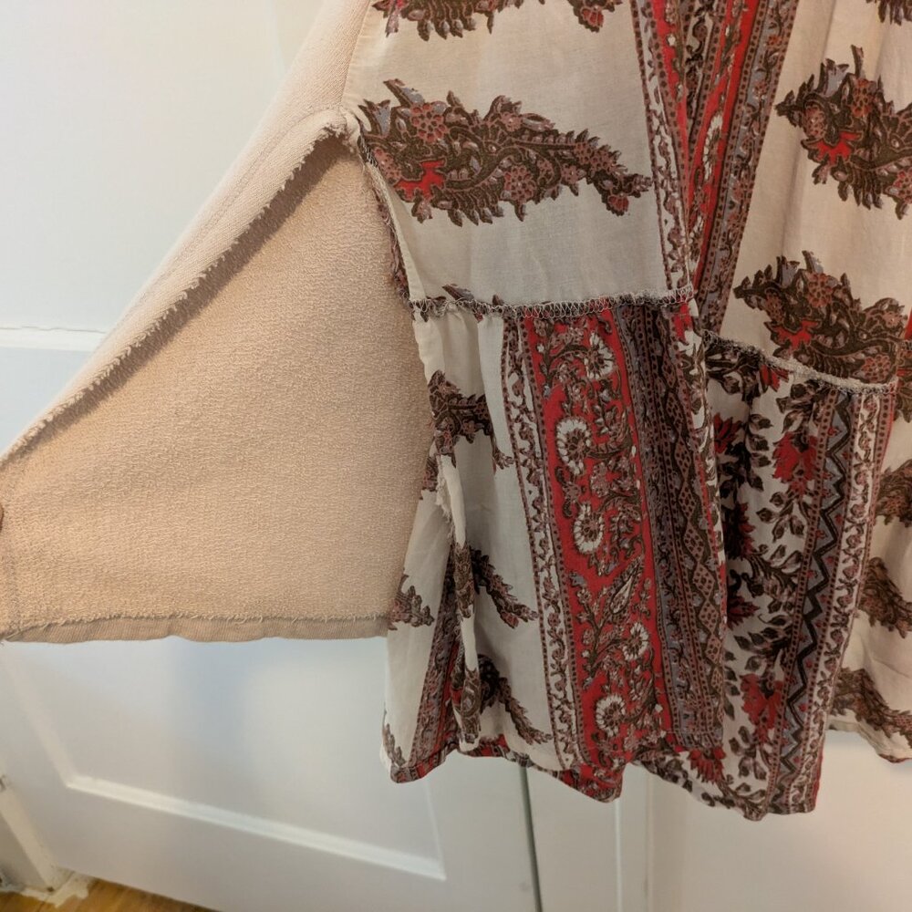 Free People "Cool Baby" Ivory Henley Mixed Media Pullover - Picture 7 of 11
